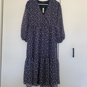 Madewell long sleeve floral dress